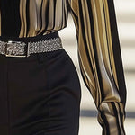 Long Sleeves Buttoned Striped Lapel Blouses&Shirts Tops