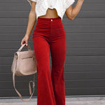 Corduroy Pocketed Flare Pants