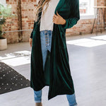 Velvet cardigan without buttons