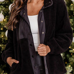 Petal Sherpa Contrast Trim Zipped Pocket Jacket