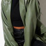 Bershka Oversized Faux Leather Blazer