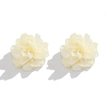 Solid Color Three-Dimensional Flower Drop Earrings