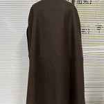 Simple Sleeveless Solid Color Round-Neck Cape Outerwear