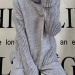 Turtleneck Size Split Sweater Suits