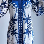 Blue Mysterious Eyes Print Mini Dress