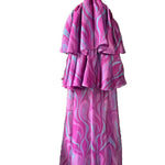 Sleeveless Backless Printed Ruffled Halter-Neck Maxi Dresses