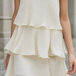 Sleeveless Layered Tiered Chiffon Mini Dress