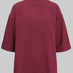 Long Sleeves Loose Solid Color Round-Neck Hoodies&Sweatshirt Tops