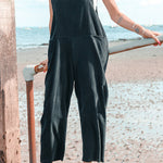Stroke casual solid color jumpsuit