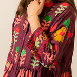 PURPLE FLOWERS SHIRT DRESS