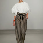 Puff Sleeves Buttoned Solid Color Blouses&Shirts Tops