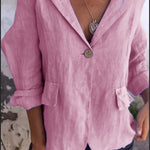 Cotton and Linen Casual Lapel Single-button Thin Coat (Buy 2 Free Shipping)