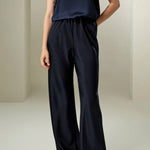 Bias-cut satin trousers