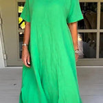 Classy Plain Half Sleeve Midi Dress