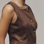 Maeve Faux-Suede Cutaway Vest
