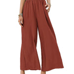 Simple Wide Leg Loose Elasticity Casual Pants Bottoms