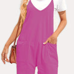 Zip pocket suspenders jumpsuit
