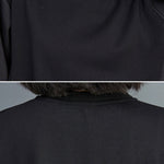 Loose Puff Sleeves Pleated Solid Color Split-Joint Round-neck Midi Dresses