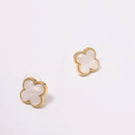 Lucky Clover Gold Stud Earrings