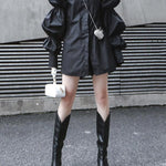 Vintage Layered Puff Sleeve Long Shirt
