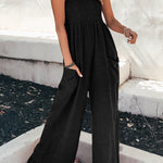 Solid Color Stay A While Gauze Casual Jumpsuit