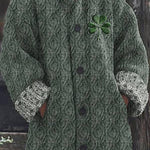 Women's Irish Celtic Knot Jacquard Hooded Sweater