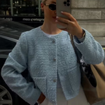 Chaquetas Blazer Para Mujer Outwear With Button Long Sleeve Coat