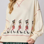 Christmas Soldier Sequined Long Sleeve Casual Sweatshirt