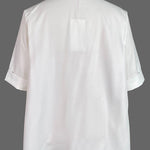 A-line Half Sleeves Buttoned Contrast Color Pockets Mock Neck Blouses&shirts Tops