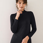 10 Colors Simple Solid Color Long Sleeves High-Neck T-Shirt Top