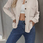 Casual V-neck Solid Color Blouse