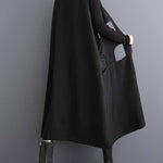 Loose Sleeveless Hollow Solid Color Zipper Lapel Midi Dresses