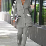 Long Sleeves Split-Joint V-Neck Outerwear