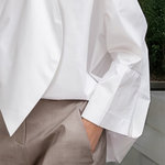Long Sleeves Loose Solid Color Tied Stand Collar Blouses&Shirts Tops