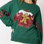 Christmas Sequined Crewneck Casual Sweatshirt