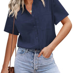 Short Sleeve Blouses Lightweight Loose Top - Zeagoo (Us Only)