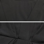 Loose Raglan Sleeve Elasticity Pleated Solid Color Split-Joint V-Neck Mini Dresses