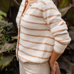 MINERVA striped crew neck jacket