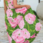Elegant Holiday Flower Print Dress