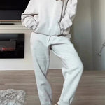 Tasman Braid Trim Kangaroo Pocket Hooded Sweatshirt and Elastic Waist Jogger Pants Set