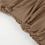A-Line Bodycon Pleated Solid Color Tied Waist Zipper Round-Neck Mini Dresses