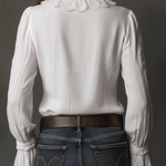 Casual And Versatile White Lace-Trimmed Shirt