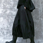 Stylish Black Solid Color High Waisted Wide Leg Pants