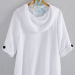 Women's Casual Solid Color Half Sleeve Loose Solid Color Linen Top