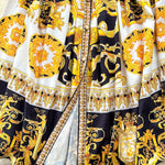 Sleeveless Belt Buckle Buttoned Contrast Color Floral Printed Midi Dresses