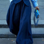 Harem Pants Loose Pleated Solid Color Jean Pants Bottoms