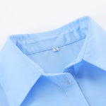 Long Sleeves Loose Buttoned Solid Color Split-Joint Twist Lapel Mini Dresses Shirt Dress