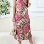 Goya snakeskin strap deep v-neck dress