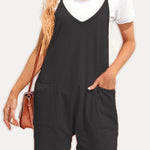 Zip pocket suspenders jumpsuit