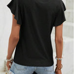 Zeagoo Womens Summer Tops Crewneck Short Sleeve Shirts Casual Basic Ruffle T Shirt Fashion Cute Blouse 2024